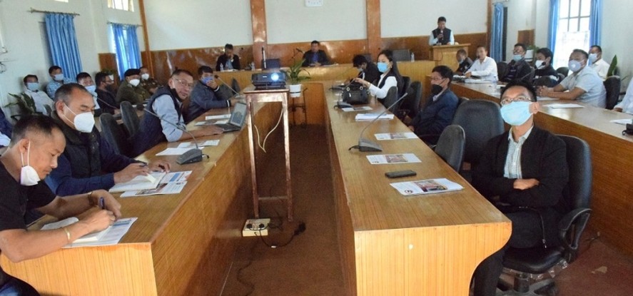 Members attending the Wokha District Planning and Development Board monthly meeting held at Deputy Commissioner Conference Hall on November 9. (DIPR Photo)